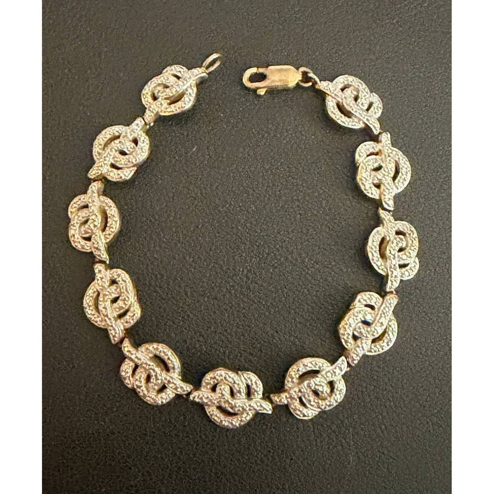 Sterling Silver Bracelet Love Knot 925 Vermeil
